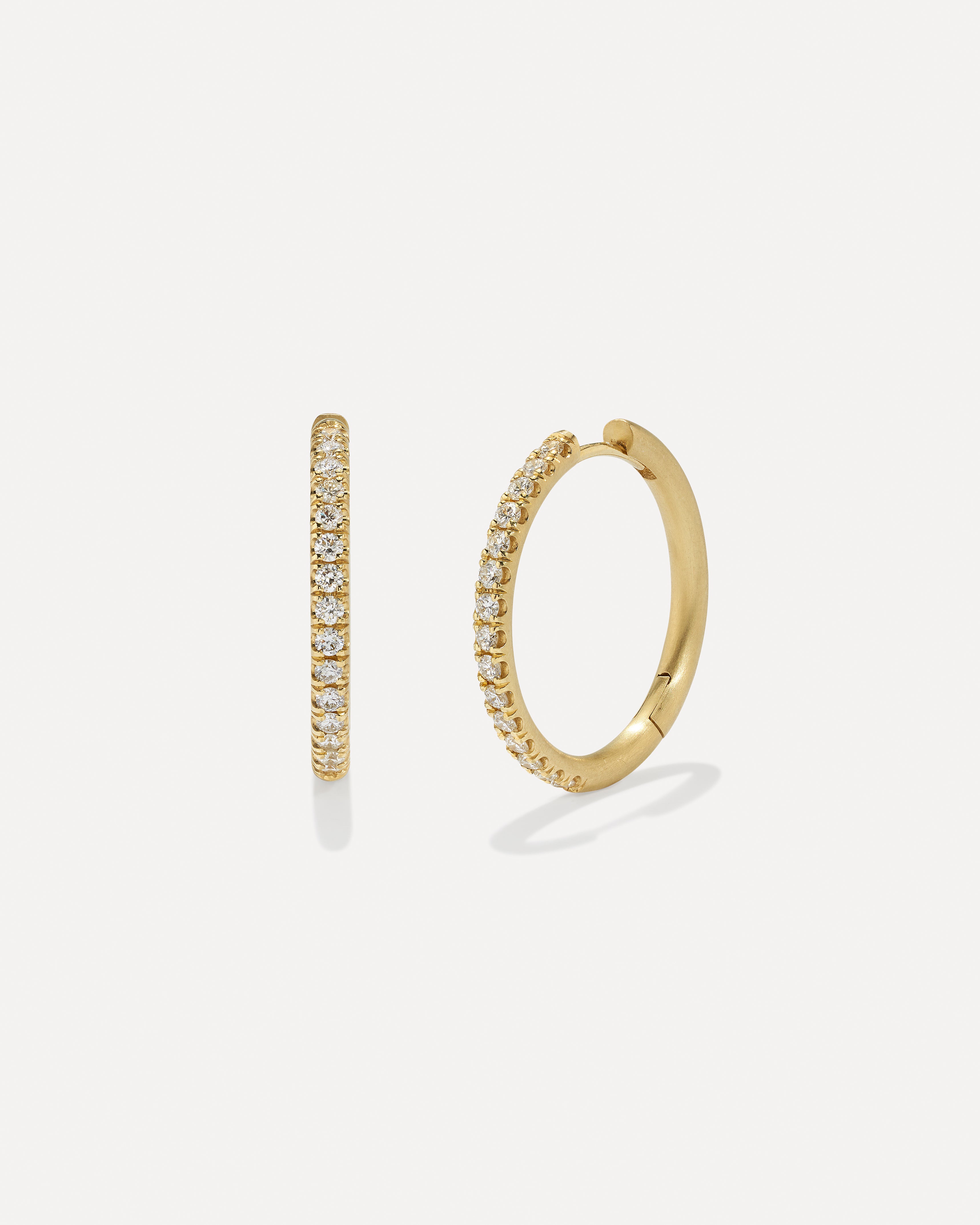 Gold pave deals hoop earrings