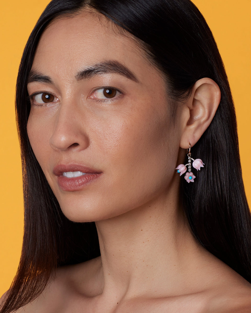 Lily of the Valley Diamond Trio Drop Earrings - Irene Neuwirth
