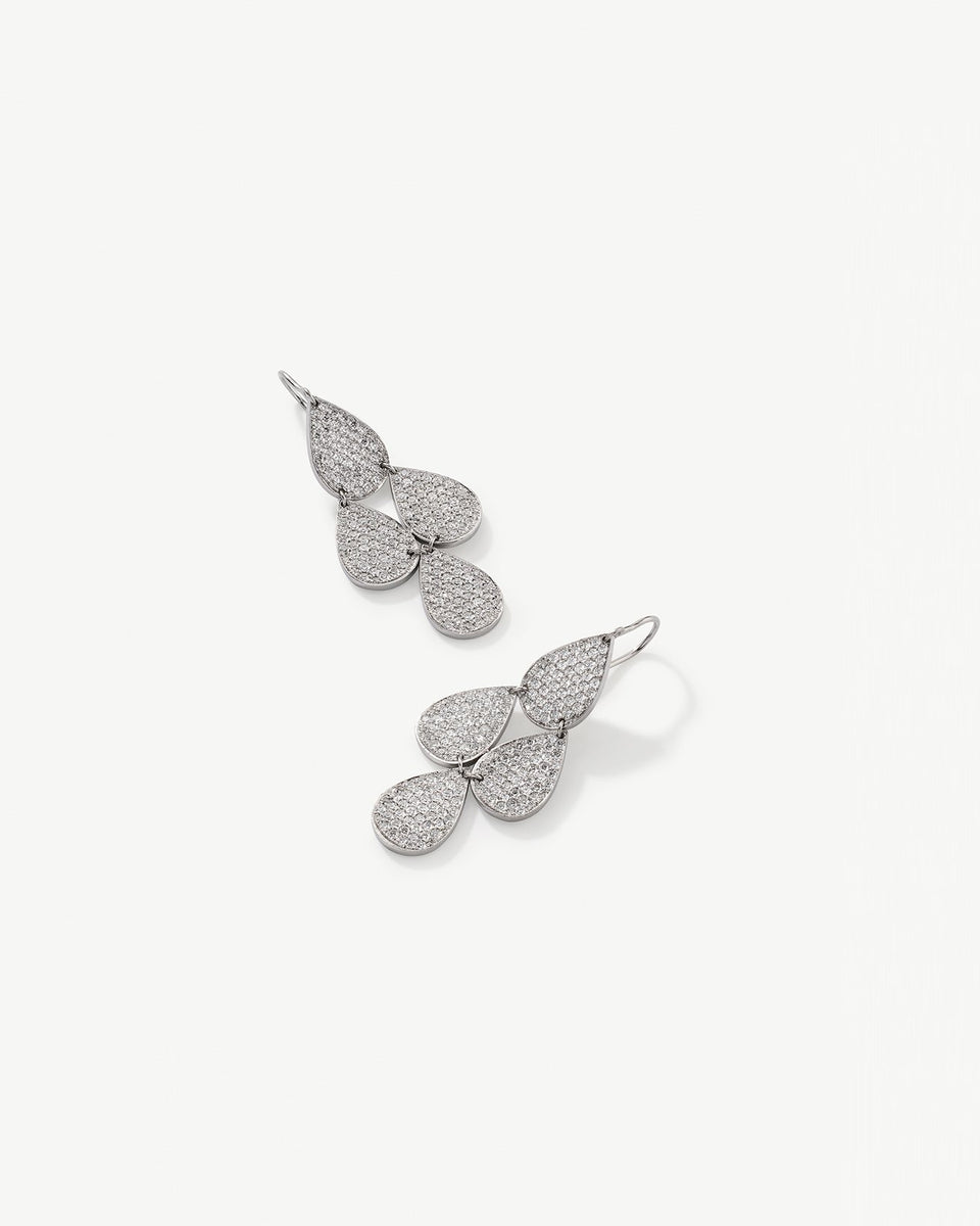 Pavé Four Drop Earrings 18K Gold – Irene Neuwirth