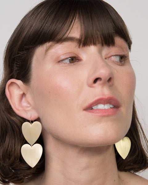 Gold Classic Double Love Earrings - Irene Neuwirth
