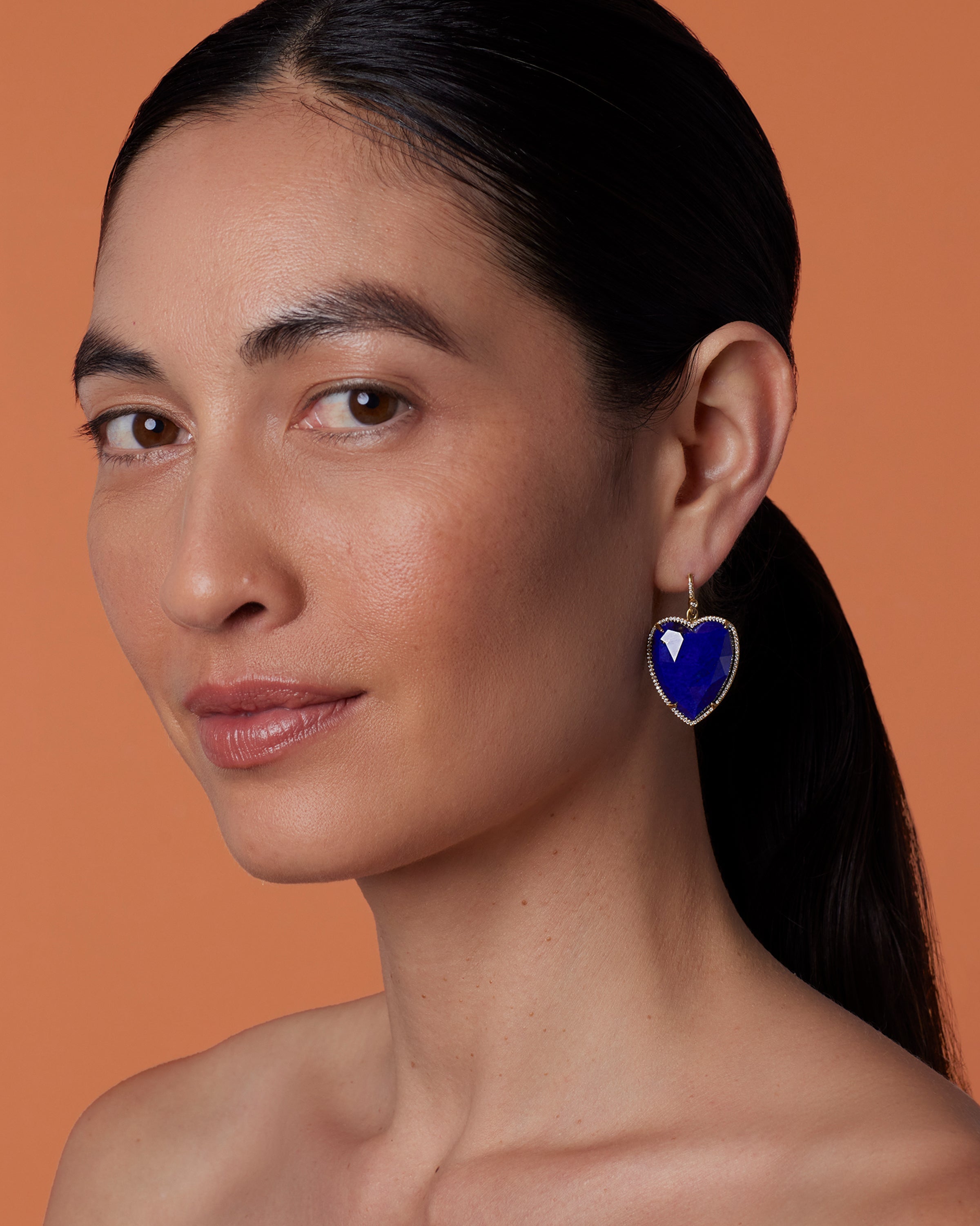 Shop Pave Large Love Earrings Collection Gold 18k Irene Neuwirth