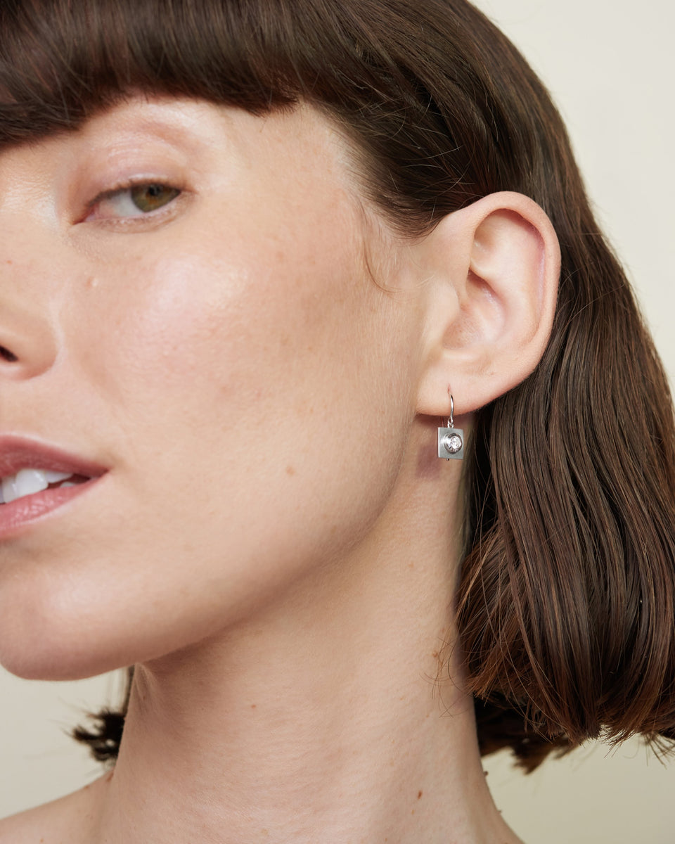Diamond Tile Earrings - Irene Neuwirth