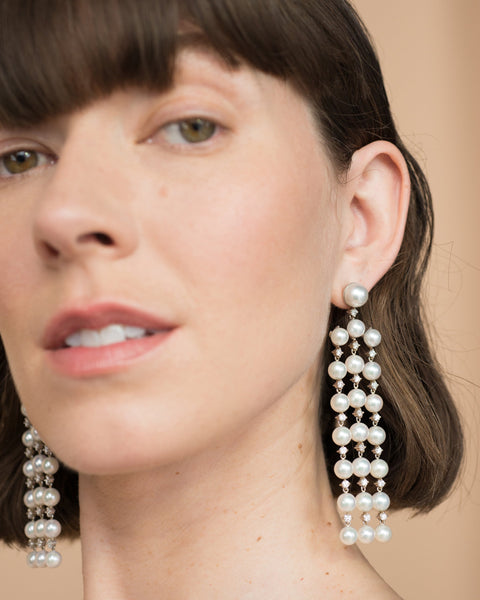 Long Diamond Fringe Earrings - Irene Neuwirth