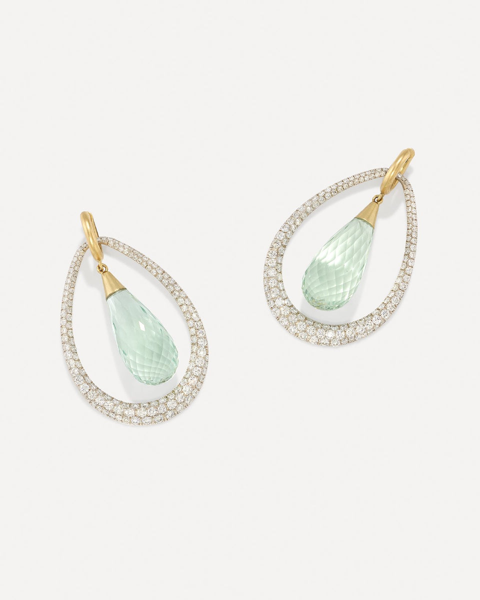 One of a Kind Pavé Swing Hoops - Irene Neuwirth