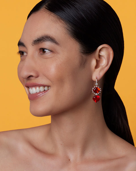 One of a Kind Diamond Gemmy Gem Mixed Shape Double Stone Drop Earrings - Irene Neuwirth