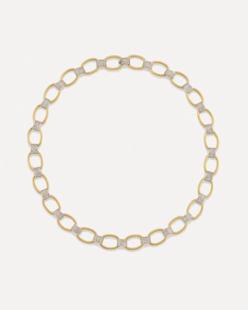 Large Oval Multi Pavé Heavy Link Chain Necklace - Irene Neuwirth