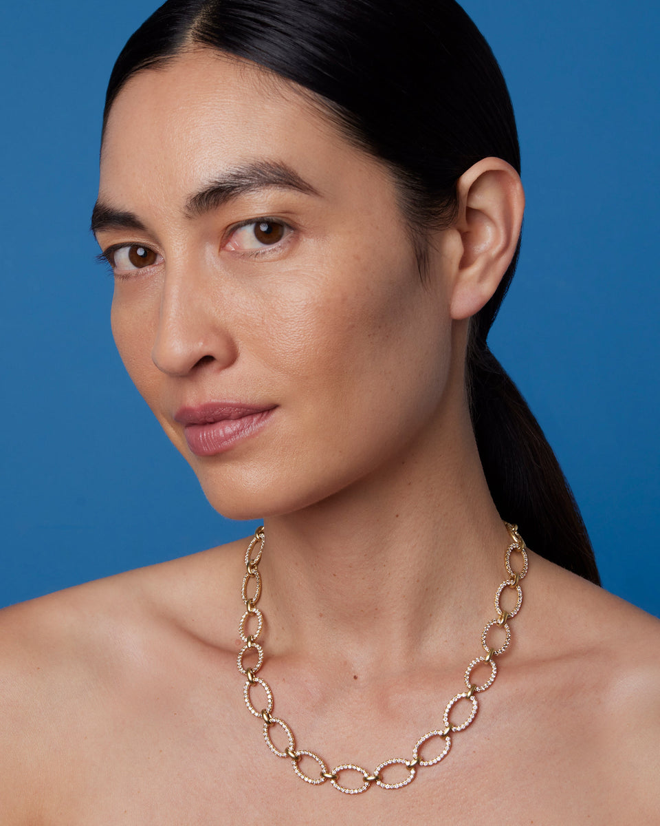 Pavé Large Oval Link Chain Necklace - Irene Neuwirth