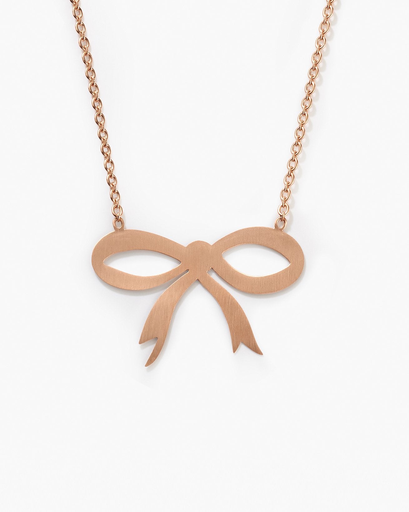 Rose gold bow on sale necklace