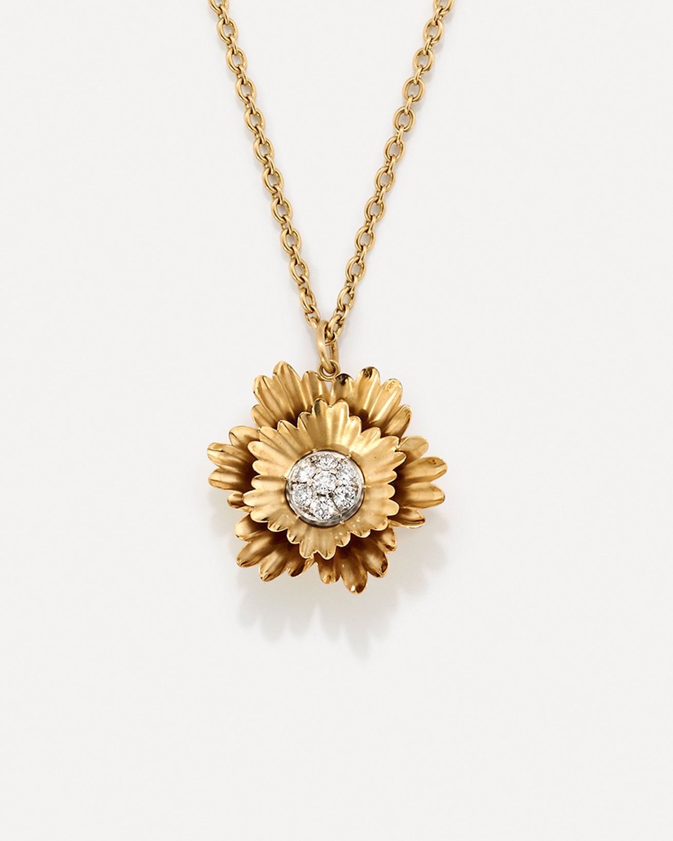 Medium Super Bloom Flower Pendant Necklace 18K Yellow Gold – Irene Neuwirth