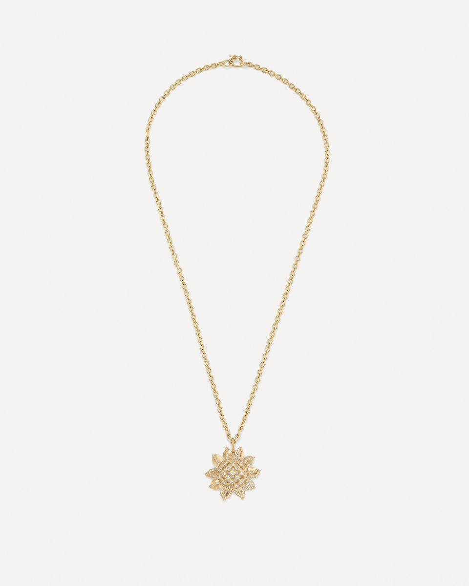 Pavé Golden Blossom Sunflower Necklace - Irene Neuwirth