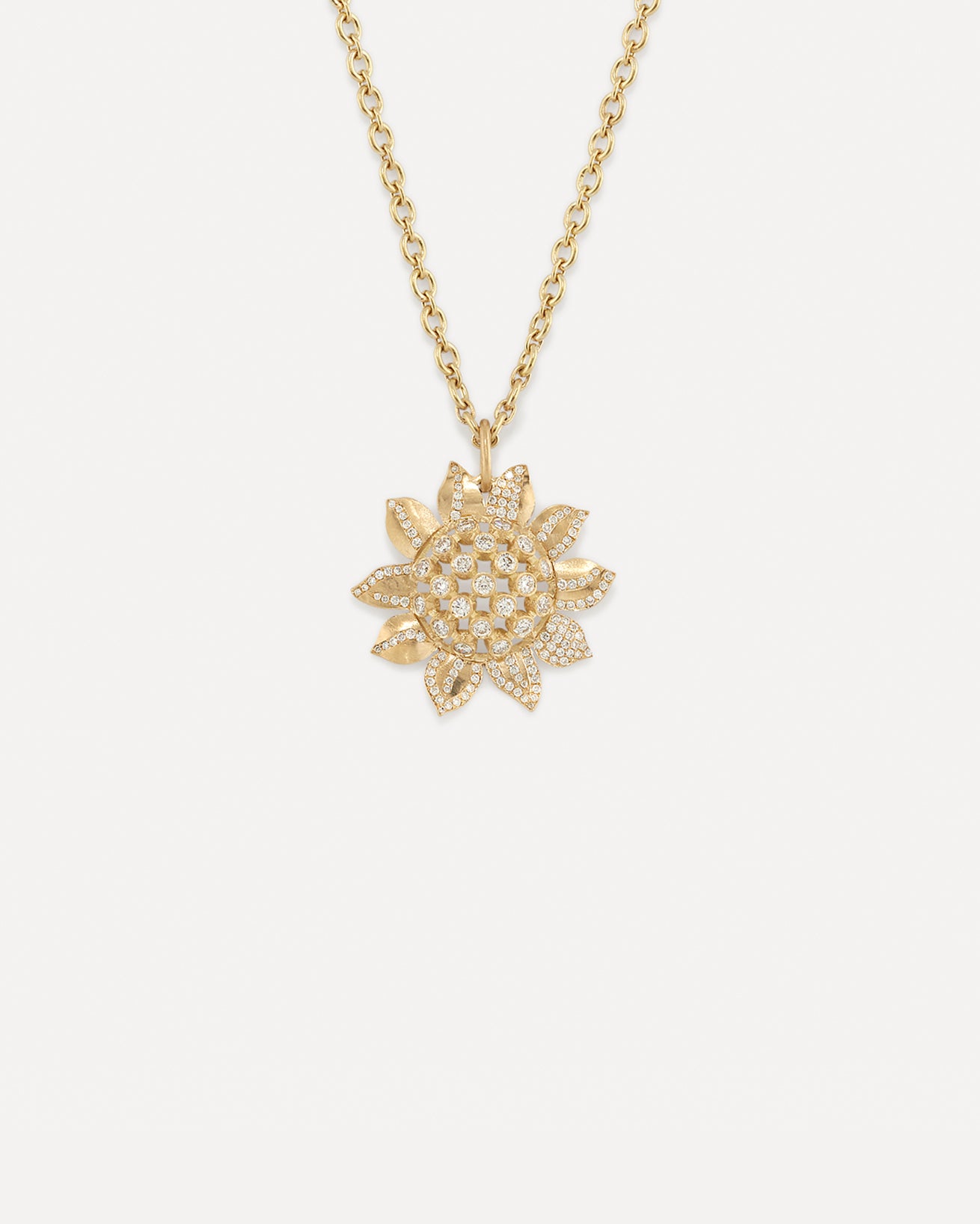 White gold hot sale sunflower necklace