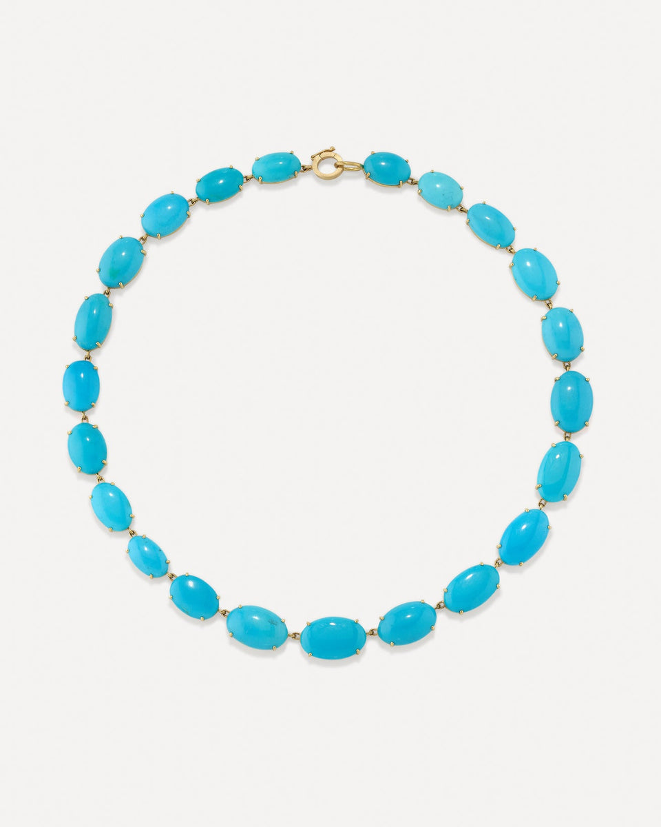 One of a Kind Turquoise Link Necklace 18k Yellow Gold – Irene Neuwirth