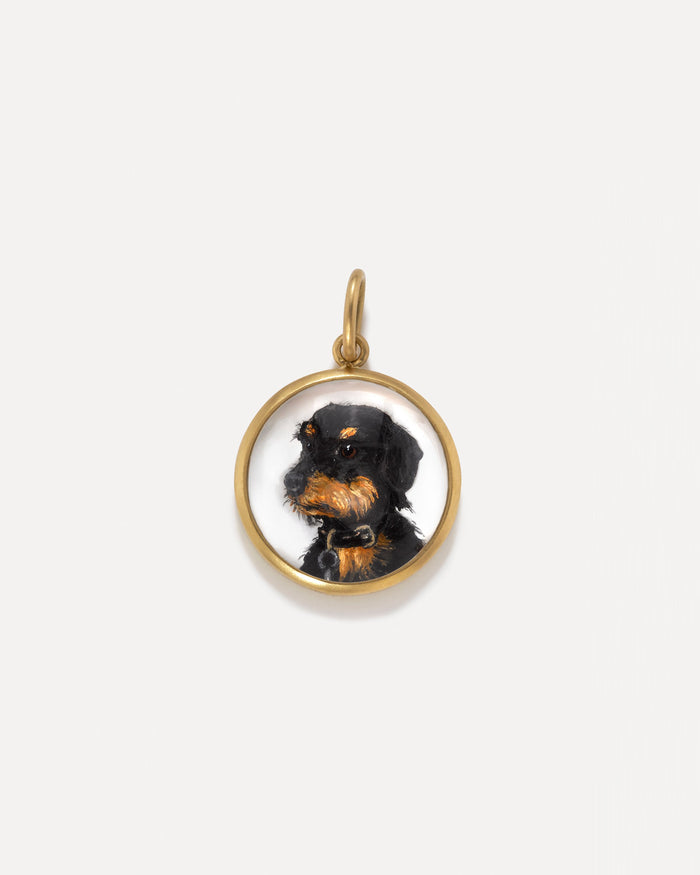 One of a Kind Custom Pet Portrait Round Charm - Irene Neuwirth