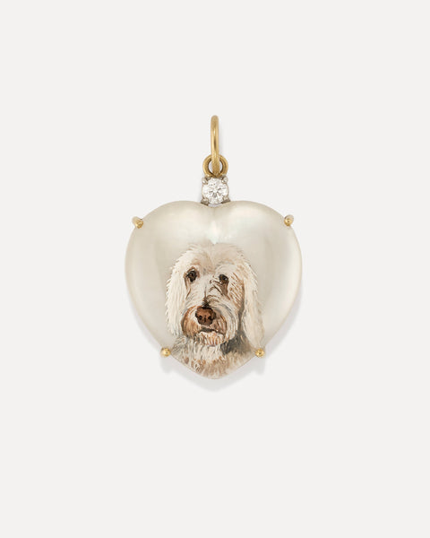 One of a Kind Custom Pet Portrait Heart Charm - Irene Neuwirth