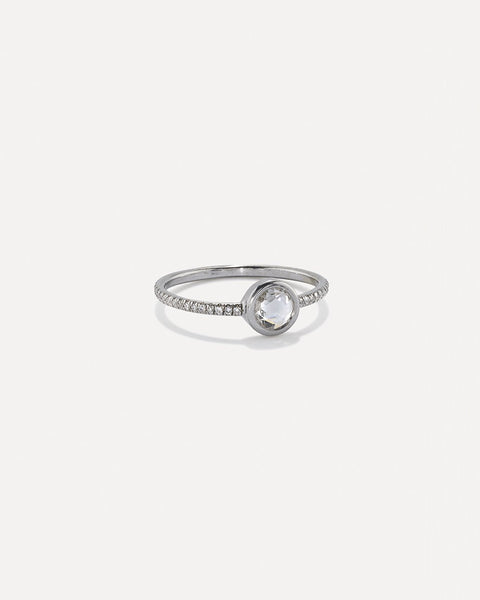 Bloom Gold and Pave Diamond Ring in 18k White Gold