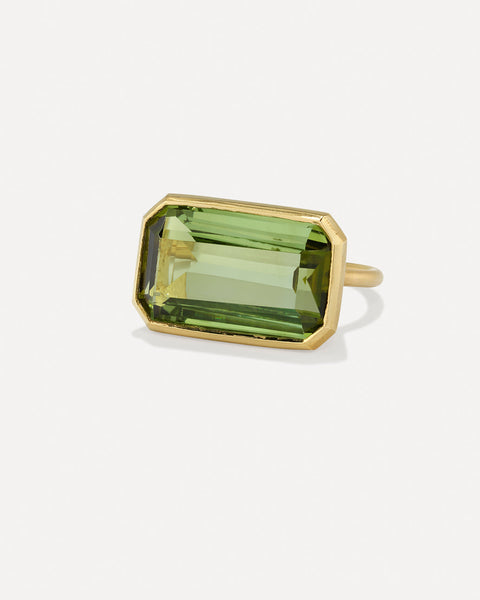 One of a Kind Gem Drop Emerald-Cut Bezel Ring - Irene Neuwirth