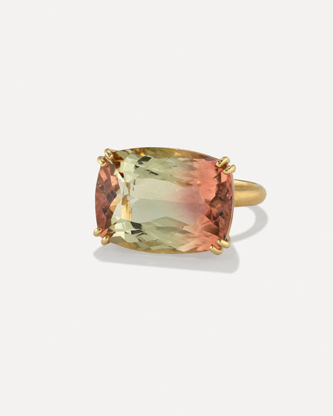 One of a Kind Gem Drop Cushion-Cut Double Prong Ring - Irene Neuwirth