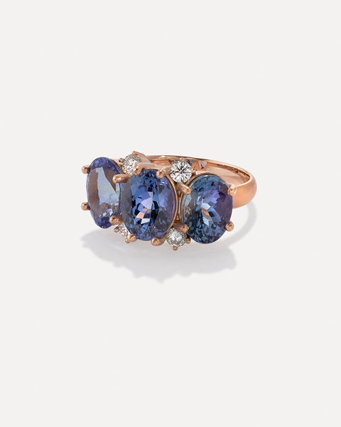 One of a Kind Gemmy Gem Diamond Three Stone Ring - Irene Neuwirth